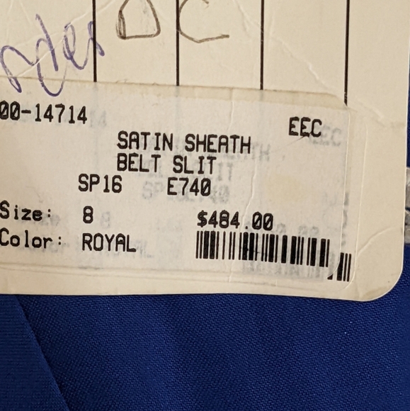 Eleni Elias Satin  Gown With Embellishments, Sz 8 , NWT - Picture 6 of 7